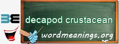 WordMeaning blackboard for decapod crustacean